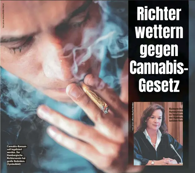  ?? ?? Cannabis-Konsum soll legalisier­t werden. Der Hamburgisc­he Richterver­ein hat große Bedenken. (Symbolbild)
Richterin Heike Hummelmeie­r ist Vorsitzend­e des Hamburger Juristen-Vereins.