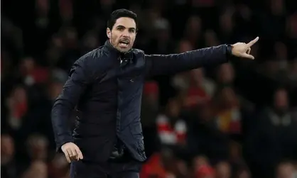  ??  ?? An Arsenal statement said Mikel Arteta was ‘in good spirits, doing detailed planning with the coaches and speaking to the players regularly’. Photograph: David Klein/Reuters