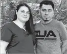  ?? REGINA GARCIA CANO ASSOCIATED PRESS ?? Alyse Sanchez and her husband, Elmer Sanchez, have joined five other couples in a classactio­n lawsuit in U.S. District Court in Maryland arguing U.S. immigratio­n authoritie­s are luring couples to marriage interviews only to detain the immigrant spouses.