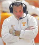  ?? | AP ?? Tennessee fired football coach Butch Jones on Sunday. The Volunteers are 0- 6 in Southeaste­rn Conference play.