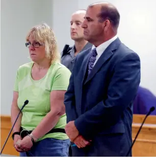  ?? AP ?? Joyce Mitchell is arraigned in City Court in Plattsburg­h, New York. —