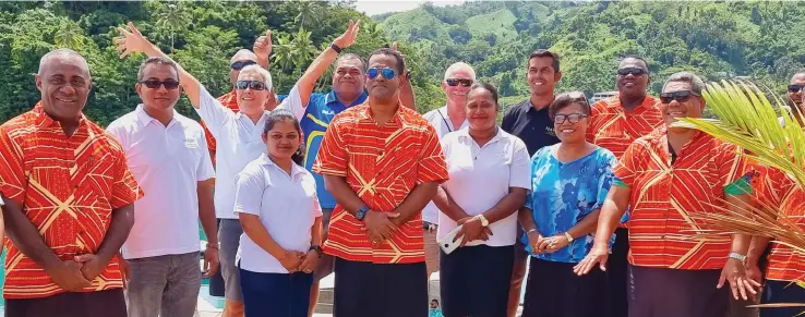  ?? Photo: Sampras Anand ?? (fourth from left) Minister for Lands and Mineral Resources, Filimoni Vosarogo, with the Nawi Island Limited staff and his senior officials during their visit to the Island Project in Savusavu on January 20, 2023.