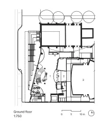  ??  ?? Floor plan key
1 Foyer
2 Theatre entry 3 Playhouse Theatre (existing) 4 Workplace
5 Lobby
