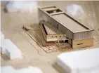  ??  ?? A model depicts the New Mexico Museum of Art’s new contempora­ry art venue.