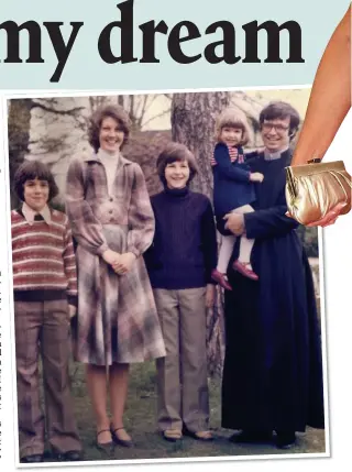  ??  ?? CLOSE: A treasured family snap showing toddler Charlotte in her vicar father Frank’s arms alongside her mother Gillian and brothers Richard and David