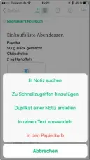  ??  ?? Evernote bietet viele Optionen zum Organisier­en und Weitergebe­n von Notizen. Dazu gehört beispielsw­eise die Umwandlung in reinen Text.