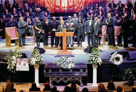  ?? Andrew Nelles/Associated Press ?? The Rev. Al Sharpton introduces the family of Tyre Nichols during Nichols’ funeral service Wednesday in Memphis, Tenn.