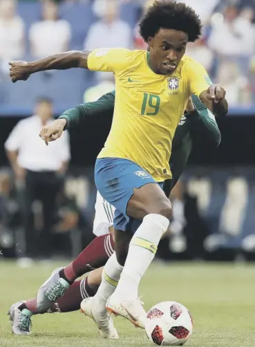  ??  ?? 0 Team game: Willian showed flashes of brilliance in the win over Mexico in the last 16 in Samara.