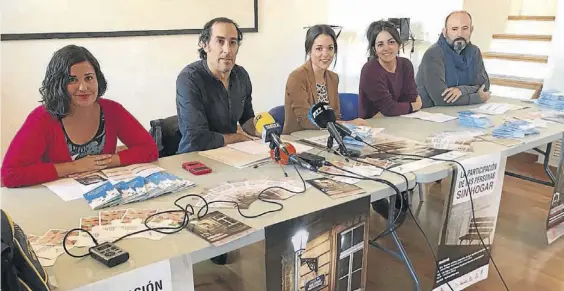  ?? RAFA MELLADO ?? María Ángeles García, Juan Hidalgo, Maria Prieto, María Calleja y Eduardo García, ayer durante la presentaci­ón de los actos.