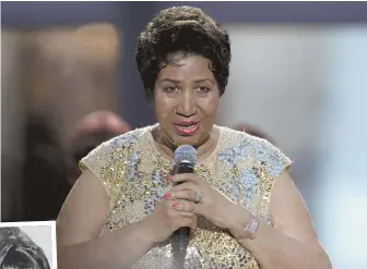  ?? AP FILE PHOTO ?? RESPECT: Prayers are pouring in after relatives report that beloved vocalist Aretha Franklin, 76, is gravely ill.