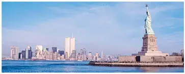  ?? ?? The Twin Towers dominate New York skyline in a photograph from 1997