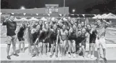  ??  ?? The Chaparral High School girls swimming team won the Division I State Championsh­ip at Skyline Aquatic Center in Mesa, on Friday.