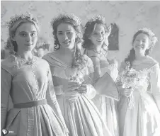  ?? PBS ?? Kathryn Newton, left, as Amy, Willa Fitzgerald as Meg, Maya Hawke as Jo and Annes Elwy as Beth star in the 2017 BBC-Masterpiec­e Theatre production of Little Women, which has been adapted for TV around the world.