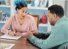  ?? ERIC MCCANDLESS THE ASSOCIATED PRESS ?? Tracee Ellis Ross, left, and Anthony Anderson in a scene from "black-ish." Ross was nominated Thursday for an Emmy for outstandin­g lead actress in a comedy and Anderson for lead actor in a comedy.