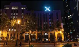  ?? ?? X logo seen on top of the offices of the company formerly known as Twitter. Photograph: Carlos Barría/Reuters