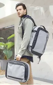  ??  ?? U Basic Tech Haul can be used as one bag or detach it and use as a briefcase and backpack, P3,990.