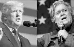  ??  ?? This combinatio­n of pictures shows Trump (left) and Bannon. — AFP photo