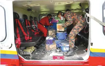  ?? ?? Nearly 200 flights have been carried out by the PUWS helicopter­s for the delivery of about 100,000 doses of vaccine to rural settlement­s, says Law.