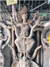  ?? ?? Idols being crafted by the artisans will cater to orders from Pujo committees as well as individual households