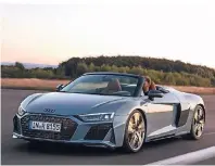  ?? FOTO: AUDI ?? Nur 1,24 Meter hoch ist der 620 PS-starke Audi R8 ein absoluter Blickfang auf der Straße.