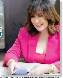  ?? INSTAGRAM PHOTO/REALLYSHAR­ONCUNETA ?? Sharon Cuneta says she is more mindful now of her internet and social media use.