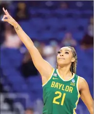  ?? Carmen Mandato / Getty Images ?? Baylor’s DiJonai Carrington was picked by the Connecticu­t Sun in the WNBA draft on Thursday.