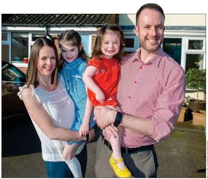  ??  ?? ‘REASSURING’: Jamie and Helen Bradford, with children Evie and Martha, like the security of a five-year fix