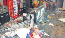  ?? AH ZAIDI/HT PHOTO ?? The multiplex, which was vandalised by Karni Sena in Kota on Tuesday.