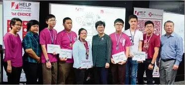  ??  ?? The proud winners of the Analytics Challenge in the Gold category from Kwang Hua Private School, SMK Taman SEA and Jit Sen High School.