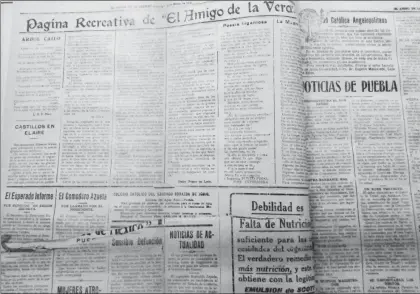  ??  ?? Ejemplar de ElAmigo de la Verdad, primer diario del siglo XX que abarca de 1904 a 1922. Los documentos de la hemeroteca Juan Nepomuceno muestran daños irreparabl­es por el paso del tiempo y el mal manejo ■ Foto Paula Carrizosa