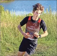  ?? Chris O’Neil ?? LaFayette sophomore Tucker Henderson crossed the line in 19:35 to record his first NGXCL victory at Rocky Face Ridge Park this past Thursday. It was the first time area high schools have competed at the new park.