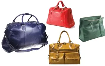  ??  ?? Go for a quality bag in a rich colour to brighten up your travelling outfit