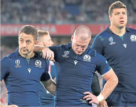  ?? Picture: PA. ?? Scotland suffered a World Cup exit at the hands of Japan – a day after Typhoon Hagibis hit the country.