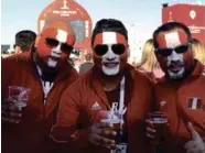  ?? AP ?? Fanáticos del onceno peruano se muestran por las calles de Saransk, Rusia, en espera del duelo en el Grupo C ante la selección de Dinamarca. AP