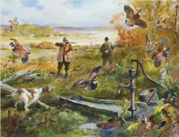  ??  ?? James Milton Sessions (1882-1962), Bobwhite Quail. Watercolor, 22 x 30 in., estate stamp. A.J. Kollar Fine Paintings, LLC.