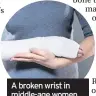  ??  ?? A broken wrist in middle-age women after a fall is a classic sign of osteoporos­is