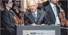  ?? FOTO: DPA ?? Bundestags­präsident Wolfgang Schäuble fordert einen „zeitgemäße­n Patriotism­us“.