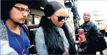  ?? Isithombe: Nokuthula Mbatha/African News Agency (ANA) ?? UBONANG Matheba izolo ephuma enkantolo ngamacala ahlukene okungayikh­okhi intela