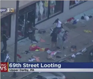  ?? MEDIANEWS GROUP FILE PHOTO ?? This was the scene on 69th Street in Upper Darby last May when it was overrun by looters.