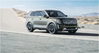  ??  ?? 2020 Kia Telluride is a midsize three-row sport-utility vehicle that offers plenty of utility and premium features at a great value.