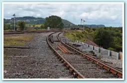  ??  ?? A driver’s eye view of the Halton Curve southern connection with the Chester-Warrington line. Southbound services ceased when the line was downgraded in 1994, but this capacity will be restored from next May.