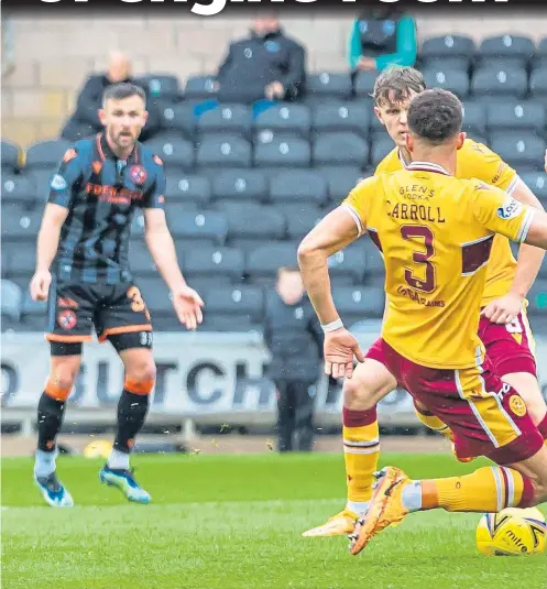  ?? ?? scoring the priceless winner against Motherwell at the weekend to boost the Tannadice side’s European hopes.