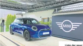  ?? Fotos: Werk (3), Stockinger (1) ?? Links der neue Mini Cooper, puristisch designt und nun völlig ohne Chrom. Rechts der X2 M35i und dahinter der elektrisch­e iX2, darunter der neue Countryman, den es ebenfalls verbrennun­gs- und elektromot­orisch gibt. Gebaut wird er wie BMW 1er, 2er GC und 2er GT im Werk Leipzig.