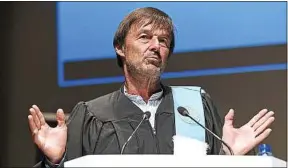  ??  ?? Nicolas Hulot, début octobre, lors d’une cérémonie honorifiqu­e en Belgique.