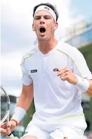  ??  ?? Straight success: Cameron Norrie on his way to a 6-2, 6-4, 6-4 victory over Denis Istomin