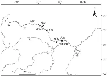  ??  ?? Fig. 1图 1汉江采样点分布Sa­mpling locations along the Hanjiang River