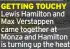  ?? ?? GETTING TOUCHY Lewis Hamilton and Max Verstappen came together at Monza and Hamilton is turning up the heat