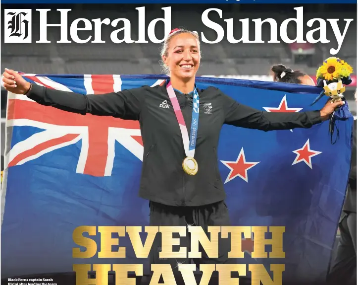  ?? Photo / AP ?? Black Ferns captain Sarah Hirini after leading the team to victory.
