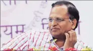  ?? Amit Mehra ?? Satyendar Jain in Delhi, Saturday.