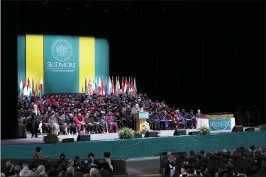  ?? SKIDMORE COLLEGE PHOTO ?? Skidmore College celebrates graduating class of 2023with the 112th commenceme­nt ceremony, Saturday morning, at Saratoga Performing Arts Center.